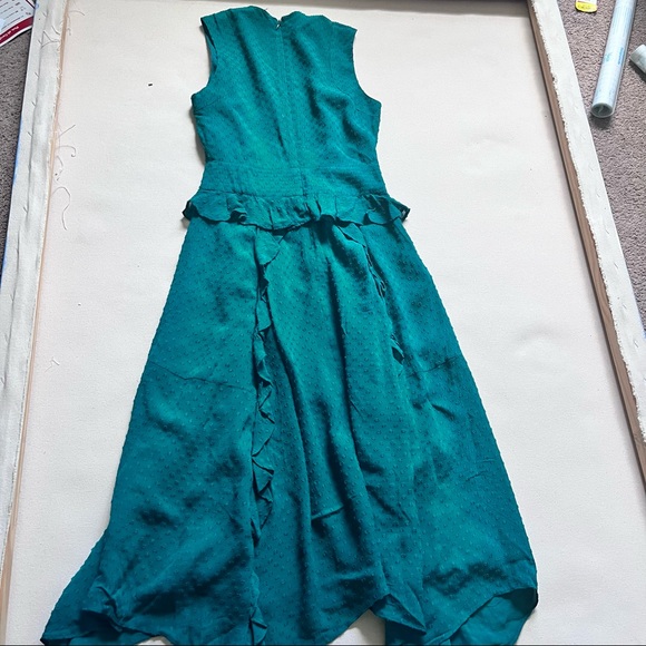 Club Monaco Swiss Dot Emerald Green Midi Dress - Picture 10 of 12